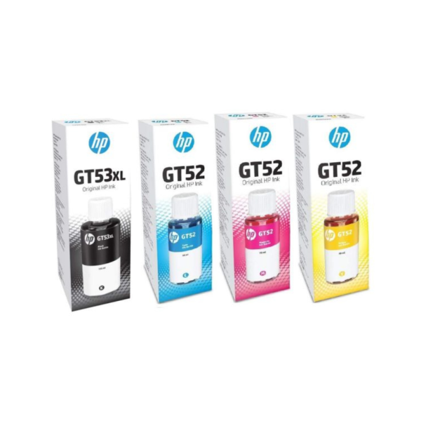 HP GT53XL Black GT52 Cyan Magenta Yellow Genuine Ink Set