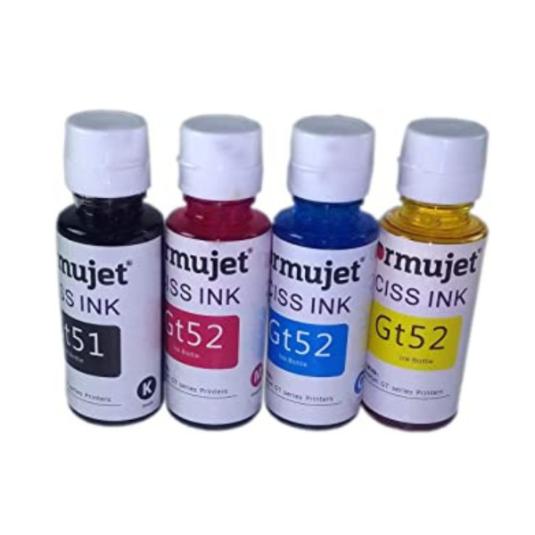 Formujet IHC GT51/GT52 Refill Ink for HP GT 5810, 5820 Tank Printer 4 Color Bottles